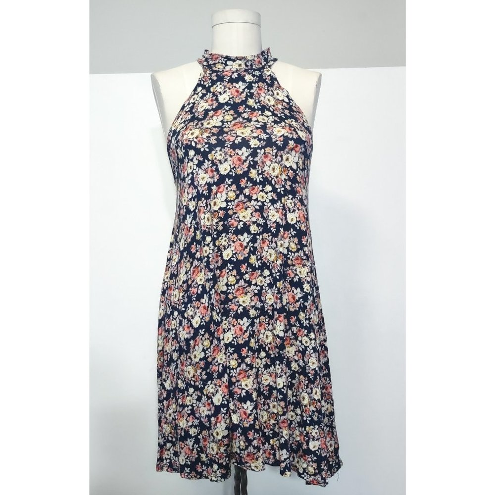 Halter High Neck Floral Dress